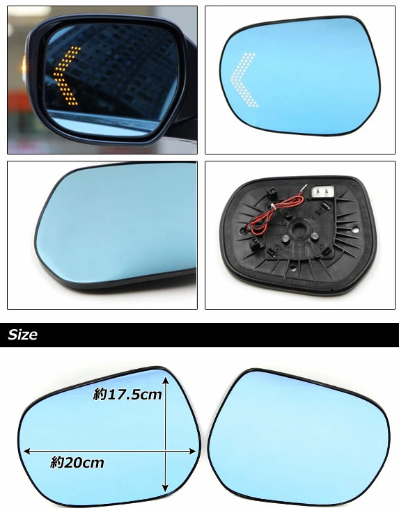 Fit LEXUS LX570 Blue mirror lens with blinker left and right sets