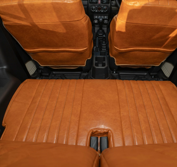 طقم أغطية مقاعد أمامية وخلفية مقاومة للماء ومثبطة للهب، لون جملي، يناسب سيارات سوزوكي جيميني / جيميني سييرا JB64 JB74