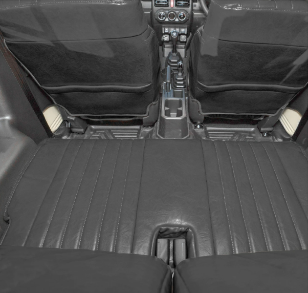 طقم أغطية مقاعد أمامية وخلفية سوداء مقاومة للماء واللهب، تناسب سيارات سوزوكي جيميني / جيميني سييرا JB64 JB74