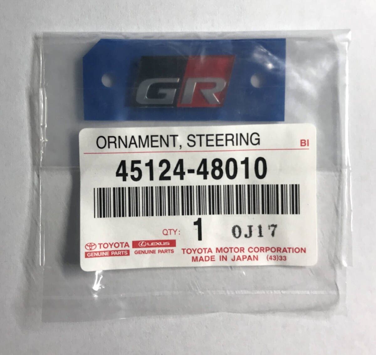 Genuine parts JDM GR steering emblem Yaris Mark X Harrier Tracking Num