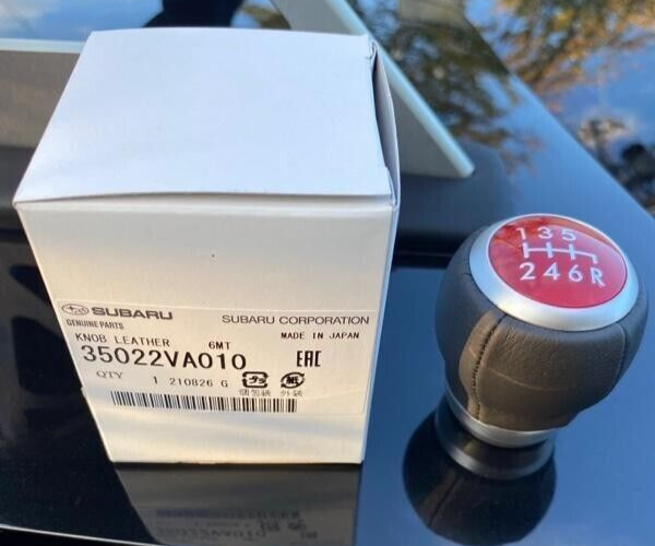 SUBARU Genuine JDM 35022VA010 Impreza WRX STI Leather Shift Knob 6 Speed Red OEM