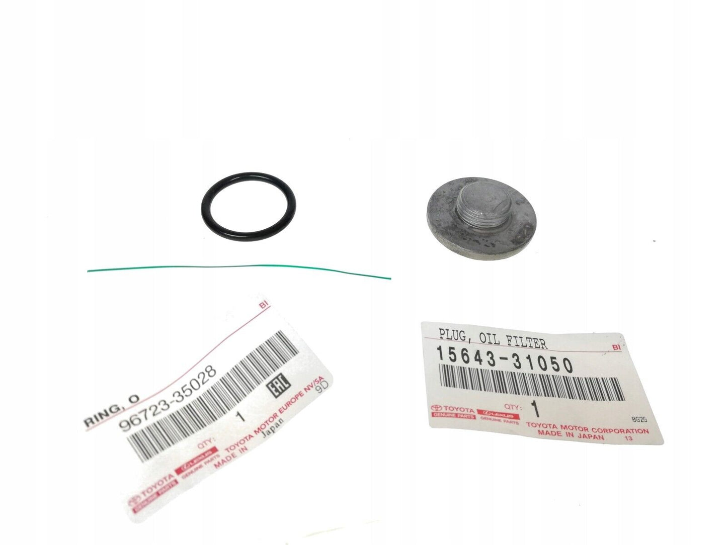 سدادة تصريف فلتر الزيت الأصلية من تويوتا (JDM) ولكزس مع حلقة مانعة للتسرب 15643-31050/96723-35028