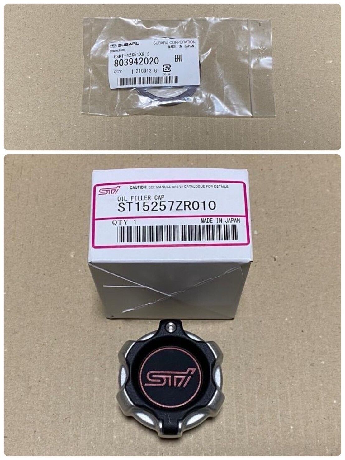 SUBARU Genuine JDM IMPREZA LEGACY BRZ WRX STI Oil Filler Cap Neck Seal gasket Set