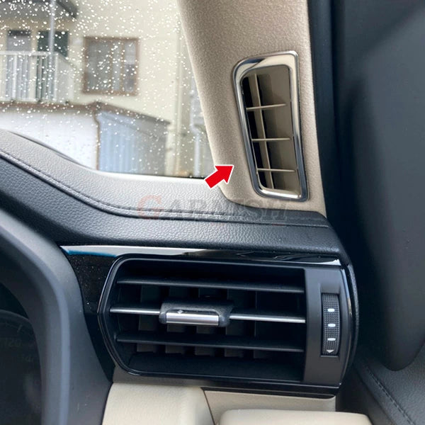 SUS304 Stainless Steel Pillar Air Conditioning Duct Cover Mirror Finish Silver 2pcs Fits Toyota Land Cruiser LC300