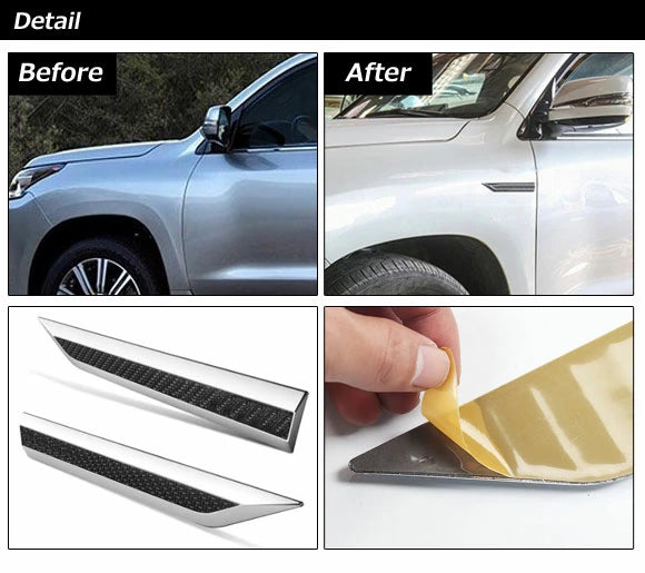 Fit LEXUS LX570 Fender garnish Black × Silver