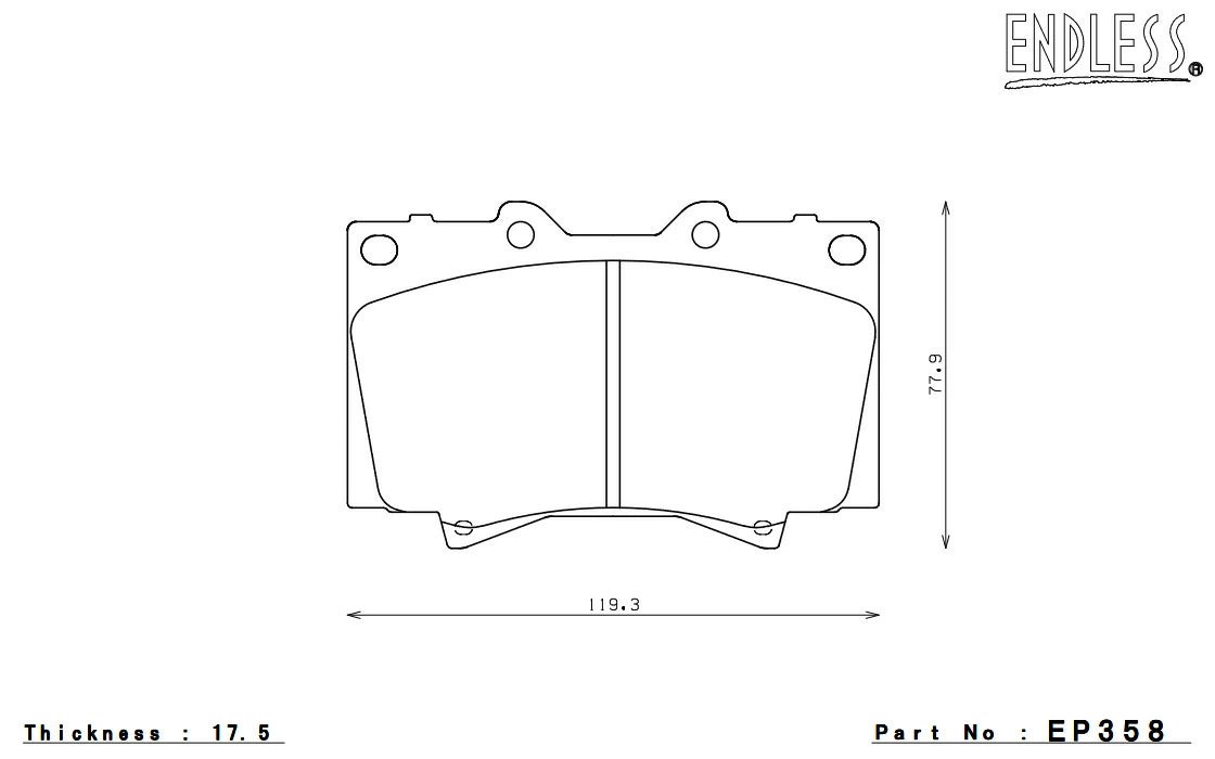 Fits Toyota Land Cruiser HDJ101K Front Brake Pads ENDLESS EP358SS2 Non-Asbestos