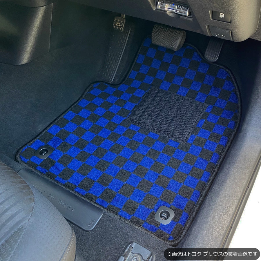 For Subaru Sambar TT1 TT2 Separate Floor Mat Blue & Black Checkered pattern For AT