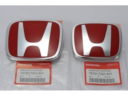 HONDA Genuine JDM CIVIC TYPE-R FK8 2017-2019 Front & Rear Red H Emblem Set OEM