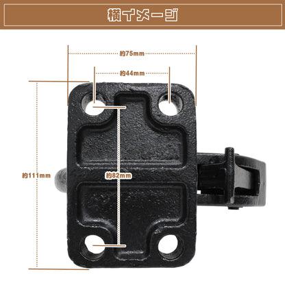 Hitch Member Receiver 4-Hole Pintle Hook Adapter Fits Toyota Land Cruiser 60-200