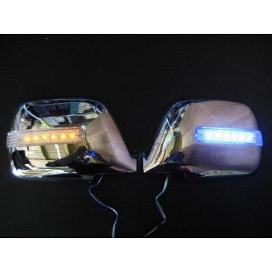 LED Chrome Side Door Mirror Cover Garnish Fits Toyota Land Cruiser 80 FZJ80G