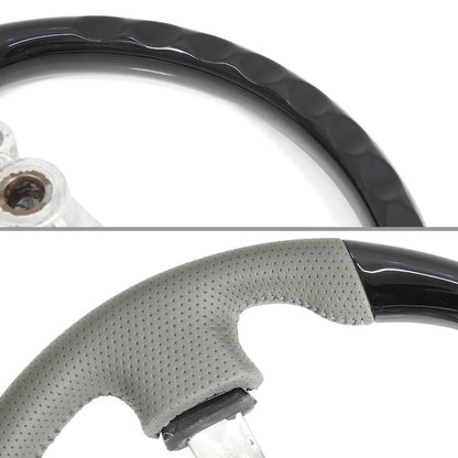Suzuki Every Van DA17V Steering Wheel Light Gray Leather Piano Black Aftermarket