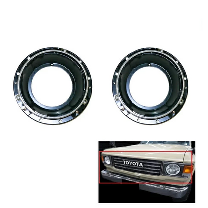 Headlight Bezel Frame Ring Set Fits Toyota Land Cruiser 60 61 62 Series Round