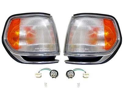 Clear Corner Lamps w/ Chrome Trim for Toyota Land Cruiser 80 FJ80 FZJ80 HDJ81