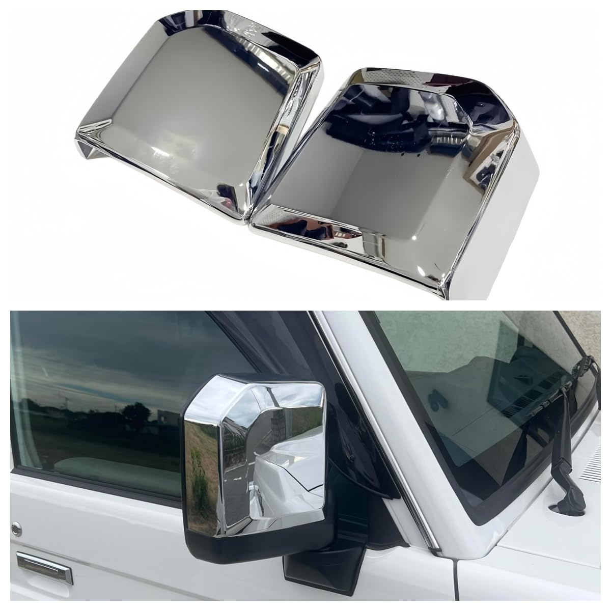 Chrome Side Mirror Covers Fits Toyota Land Cruiser 70 Series LC70 LC76 2024-