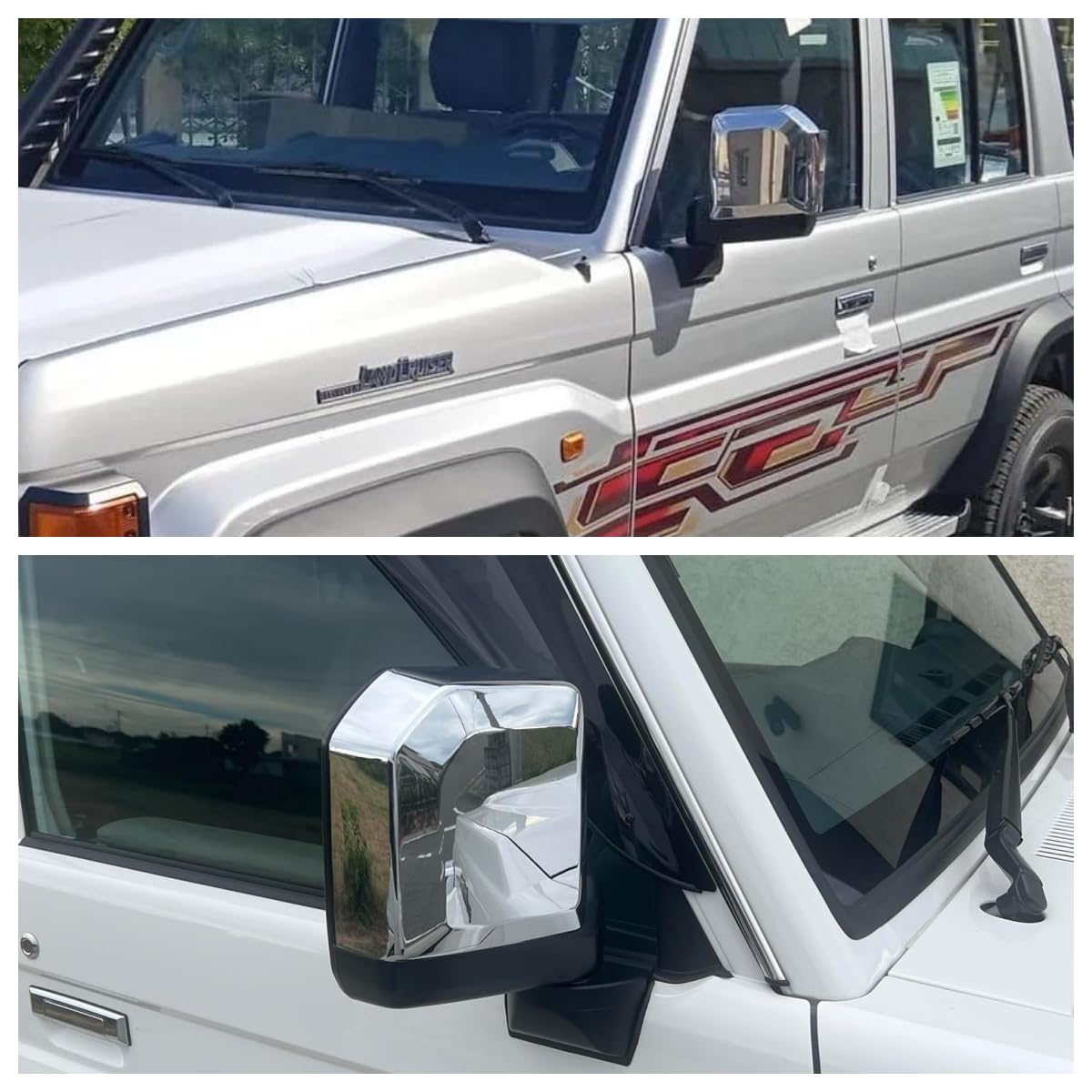 Chrome Side Mirror Covers Fits Toyota Land Cruiser 70 Series LC70 LC76 2024-