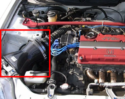 For HONDA Civic EK9 B16B 1997-2000 RAM AIR SYSTEM CARBON DUCT INTAKE KIT GruppeM