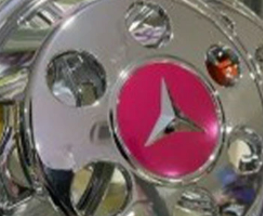 12-inch DX Chrome Wheel Caps and Pink Film Set for Suzuki Carry DA16T