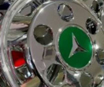 12-inch DX Chrome Wheel Caps and Green Film Set for Suzuki Carry DA16T