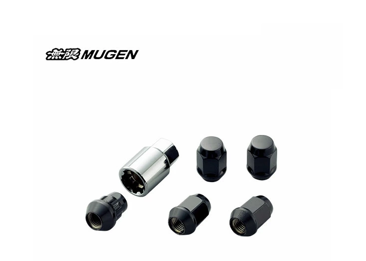 For HONDA Civic Wheel Nut & Lock Set Black MUGEN