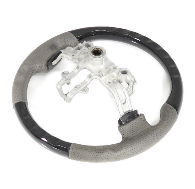 Normal Grip Steering Light Gray Leather Piano Black for Suzuki Carry Super Carry DA16T