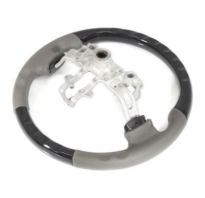 Normal Grip Steering Light Gray Leather Piano Black for Suzuki Carry Super Carry DA16T