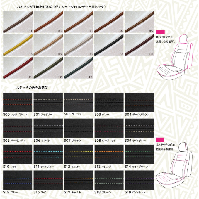 Classic Native American Pattern PU Leather Seat Cover for Land Cruiser Prado 8-Seater KZJ78G KZJ78W