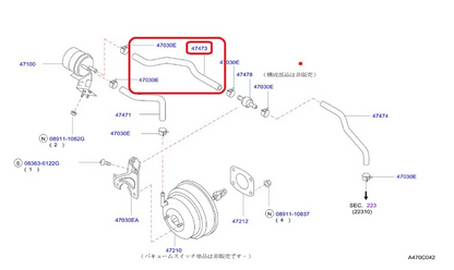 Genuine Nissan SKYLINE GT-R R32 Heritage Vacuum Hose