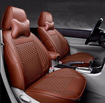 طقم أغطية مقاعد سيارة كامل من الجلد الصناعي الشبكي المبطن ثلاثي الأبعاد، مناسب لسيارة لكزس LX570، لون بني فاتح