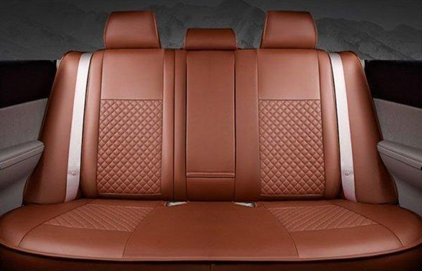 طقم أغطية مقاعد سيارة كامل من الجلد الصناعي الشبكي المبطن ثلاثي الأبعاد، مناسب لسيارة لكزس LX570، لون بني فاتح