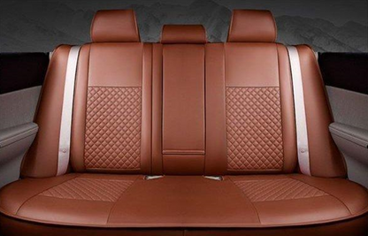 طقم أغطية مقاعد سيارة كامل من الجلد الصناعي الشبكي المبطن ثلاثي الأبعاد، مناسب لسيارة لكزس LX570، لون بني فاتح