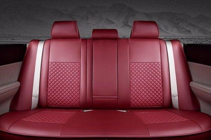 طقم أغطية مقاعد سيارة كامل من الجلد الصناعي الشبكي بنمط ثلاثي الأبعاد، مناسب لسيارة لكزس LX570، لون عنابي.