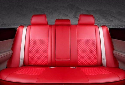طقم أغطية مقاعد سيارة كامل من الجلد الصناعي الشبكي بتصميم ثلاثي الأبعاد باللون الأحمر، مناسب لسيارة لكزس LX570