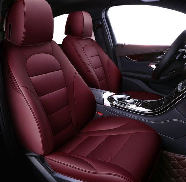 Fit LEXUS LX570 Car seat cover full set PU leather mesh Burgundy