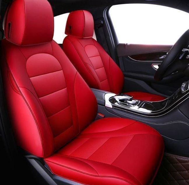 Fit LEXUS LX570 Car seat cover full set PU leather mesh Red