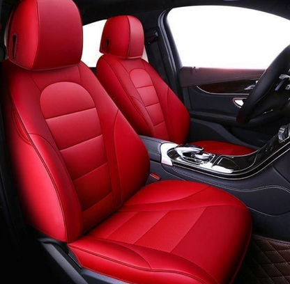 Fit LEXUS LX570 Car seat cover full set PU leather mesh Red