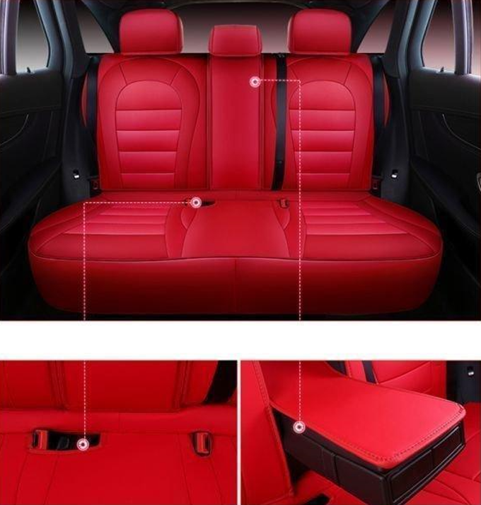 Fit LEXUS LX570 Car seat cover full set PU leather mesh Red