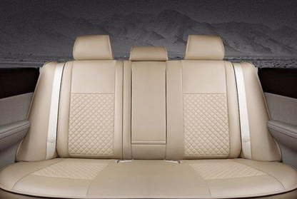Fit LEXUS LX570 Car Seat Cover Full Set PU leather mesh 3D quilting Beige