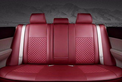 Fit LEXUS LX570 Car Seat Cover Full Set PU leather mesh 3D quilting Burgundy