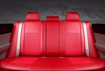 Fit LEXUS LX570 Car Seat Cover Full Set PU leather mesh 3D quilting Red
