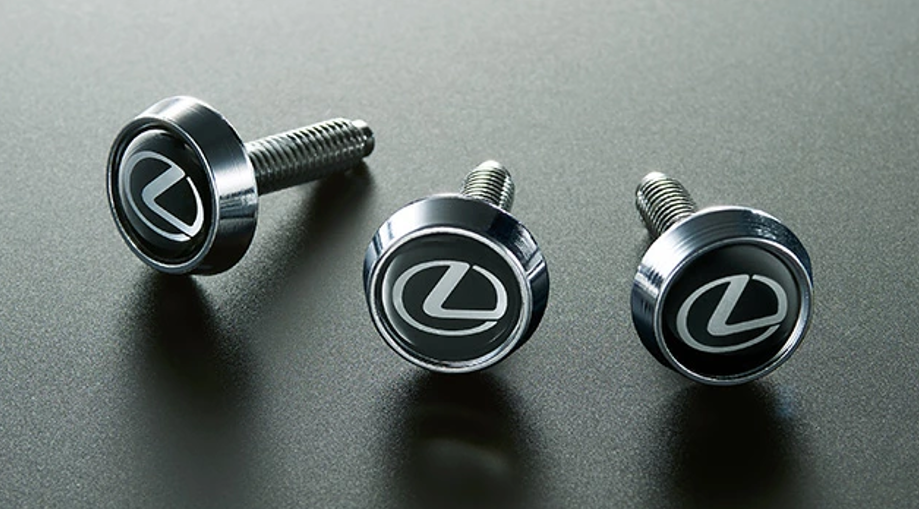 Genuine LEXUS LX570 Front Rear Plated Number Frame & Lock Bolt with Logo