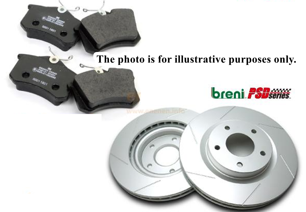 Fit LEXUS LX570 URJ201W Front Brake Pads & Front brake rotor with 6 slits Left/Right Set