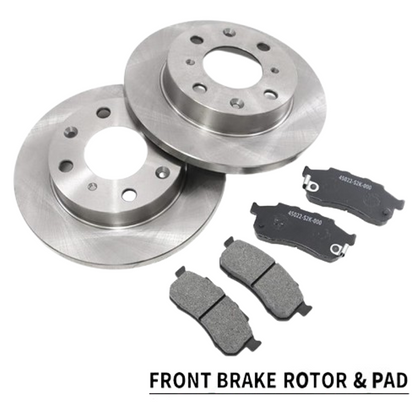 Front Brake Rotor & Brake Pad Left/Right set Fits Honda Acty HA3 HA4 HA5 HA6