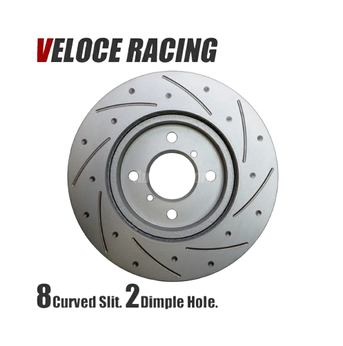 Veloce Racing Brake Rotors 8 Curved Slots Dimple Pattern Front Set Fits HONDA Acty HA3 HA4 HA5 HH3 HH4