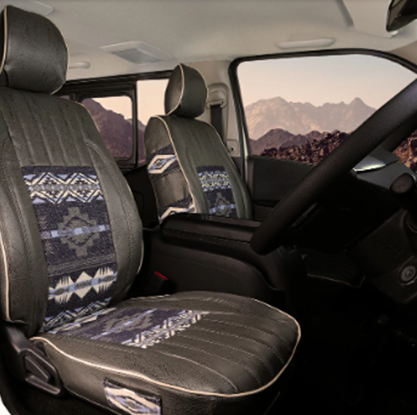 Native American Pattern Vintage Leather-like Fabric Seat Cover for Land Cruiser Prado 8-Seater KZJ78G KZJ78W