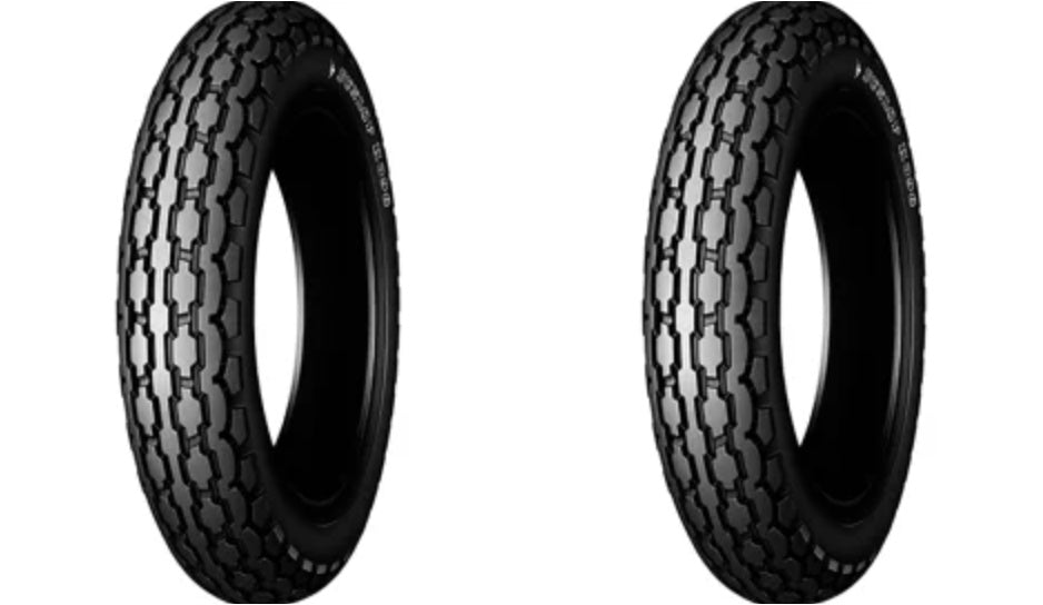 Dunlop 2.50-8 4PR K398 WT Tube Type Tires - Set of 2 For Honda Motocompo