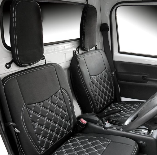 Durable PVC Leather Seat Cover Set (Red/Blue/White/Black Stitch) for Suzuki Carry Truck DA16T (2013/09–) – Left & Right Seats