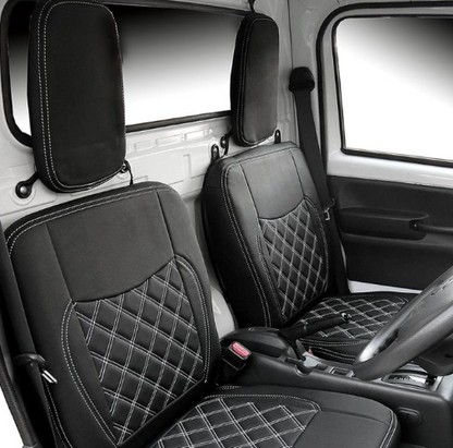 Durable PVC Leather Seat Cover Set (Red/Blue/White/Black Stitch) for Suzuki Carry Truck DA16T (2013/09–) – Left & Right Seats