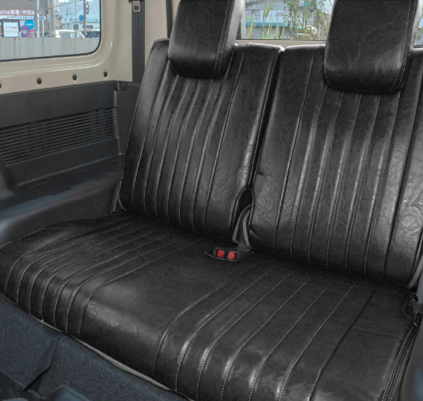 طقم أغطية مقاعد أمامية وخلفية سوداء مقاومة للماء واللهب، تناسب سيارات سوزوكي جيميني / جيميني سييرا JB64 JB74