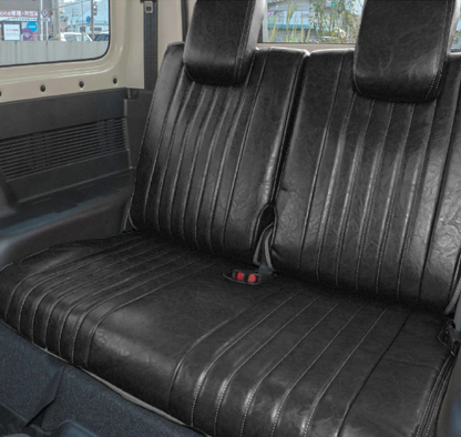 طقم أغطية مقاعد أمامية وخلفية سوداء مقاومة للماء واللهب، تناسب سيارات سوزوكي جيميني / جيميني سييرا JB64 JB74