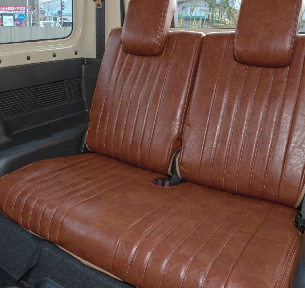 طقم أغطية مقاعد أمامية وخلفية مقاوم للماء ومثبط للهب، لون بني داكن، يناسب سيارات سوزوكي جيميني / جيميني سييرا JB64 JB74